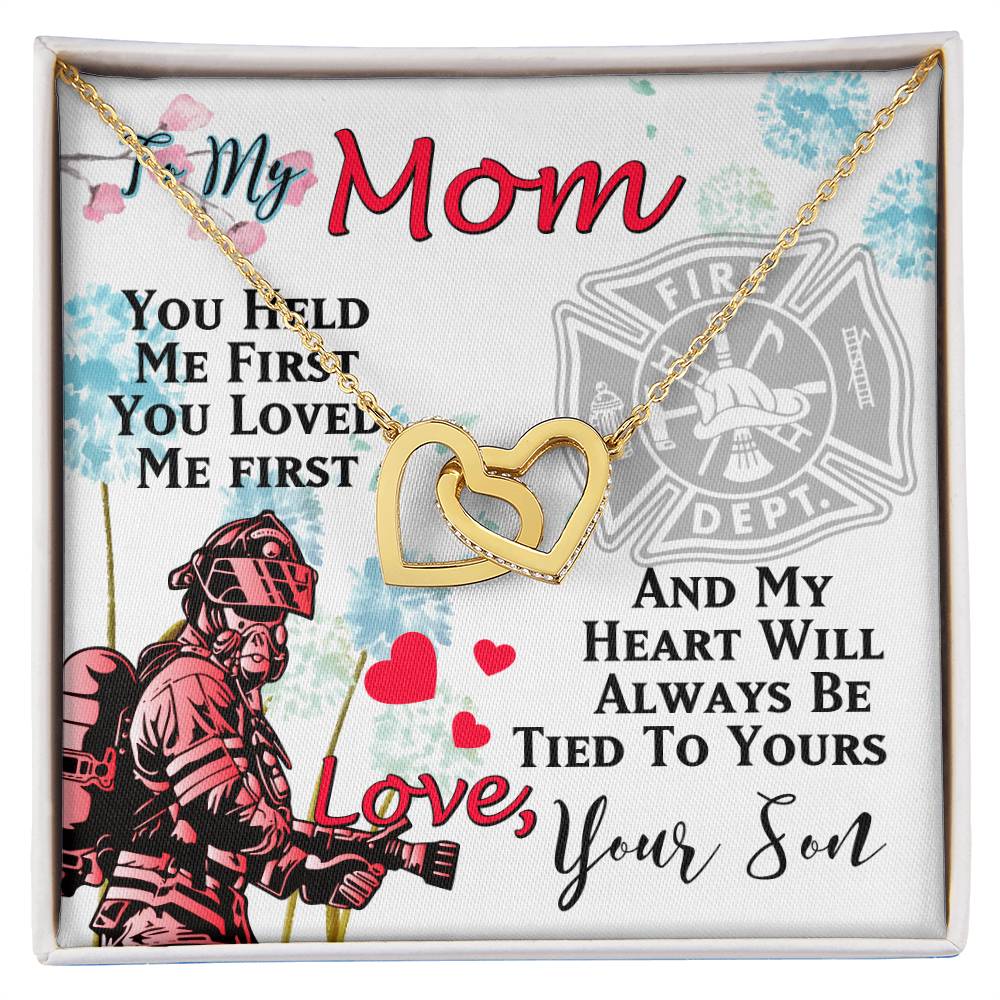 Firefighter'S Mom - Interlocking Heart Necklace Interlocking Hearts Necklace