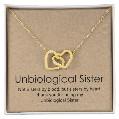 Unbiological Sister Gift Best Friend Necklace Big Little Sorority Soul Sister Bridesmaid Gift Interlocking Hearts Necklace