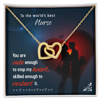 World'S Best Nurse Interlocking Hearts Necklace