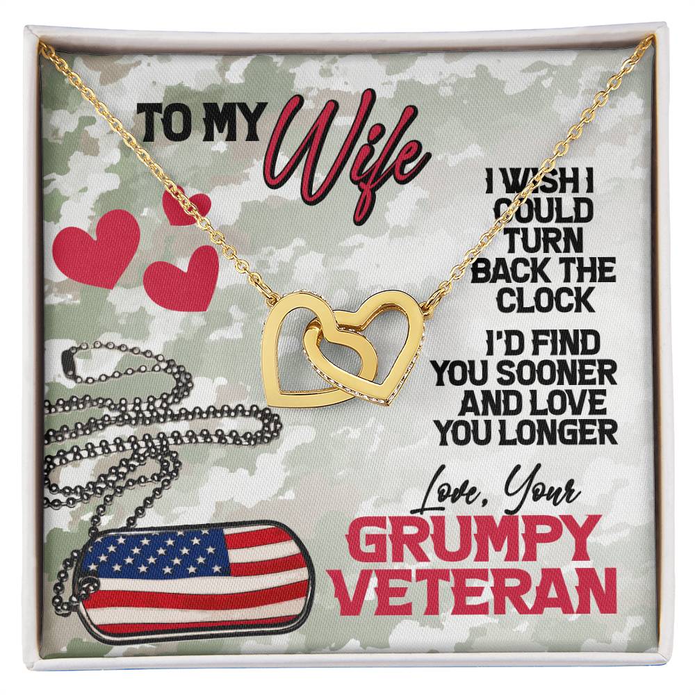 Veteran'S Wife- Interlocking Necklace Interlocking Hearts Necklace