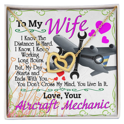 Aircraft Mechanic'S Wife - Interlocking Heart Necklace Interlocking Hearts Necklace