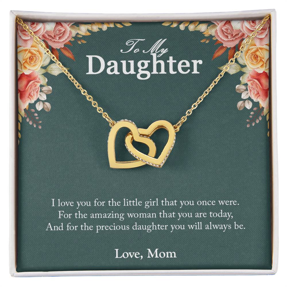 You Will Always Be Precious To Me Gift For Daughters Interlocking Hearts Necklace
