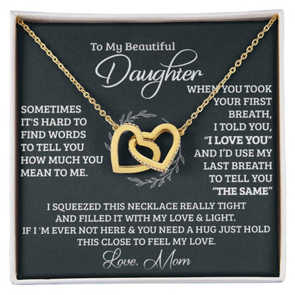 Feel My Love Daughter Interlocking Hearts Necklace