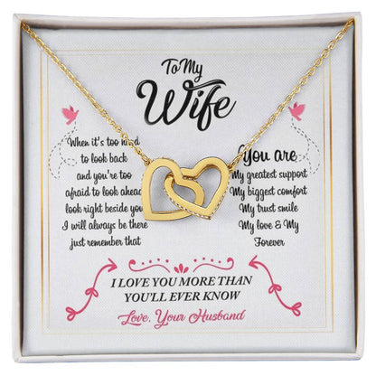 To My Wife Necklace From Husband Interlocking Hearts Necklace