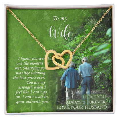 To My Wife Interlocking Hearts Necklace