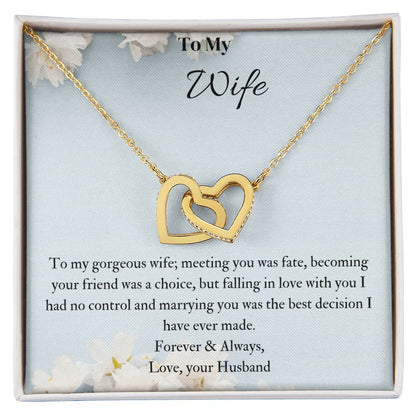 To My Wife Interlocking Hearts Necklace