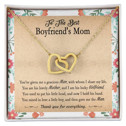 Gift For Boyfriend'S Mom - You'Ve Given Me A Gracious Man 2 - Interlocking Interlocking Hearts Necklace