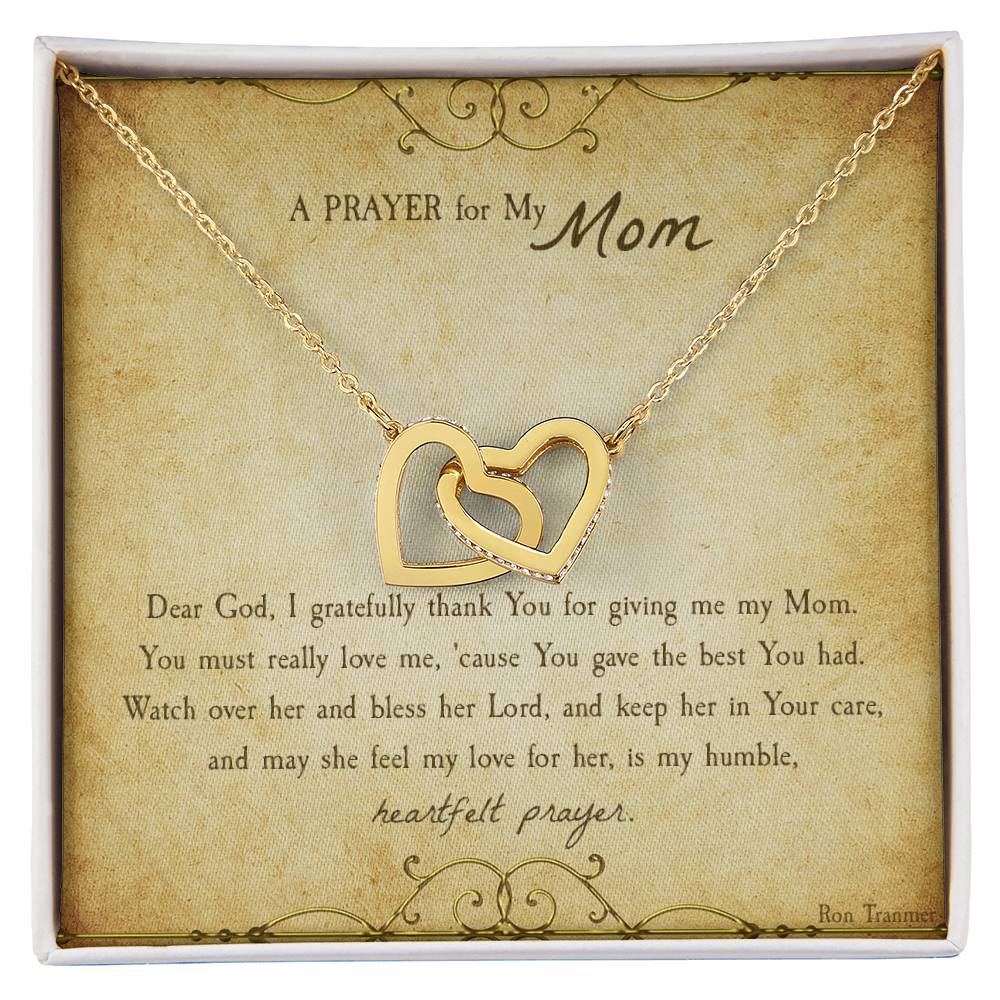 A Prayer For My Mom Gift Necklace Interlocking Hearts Necklace
