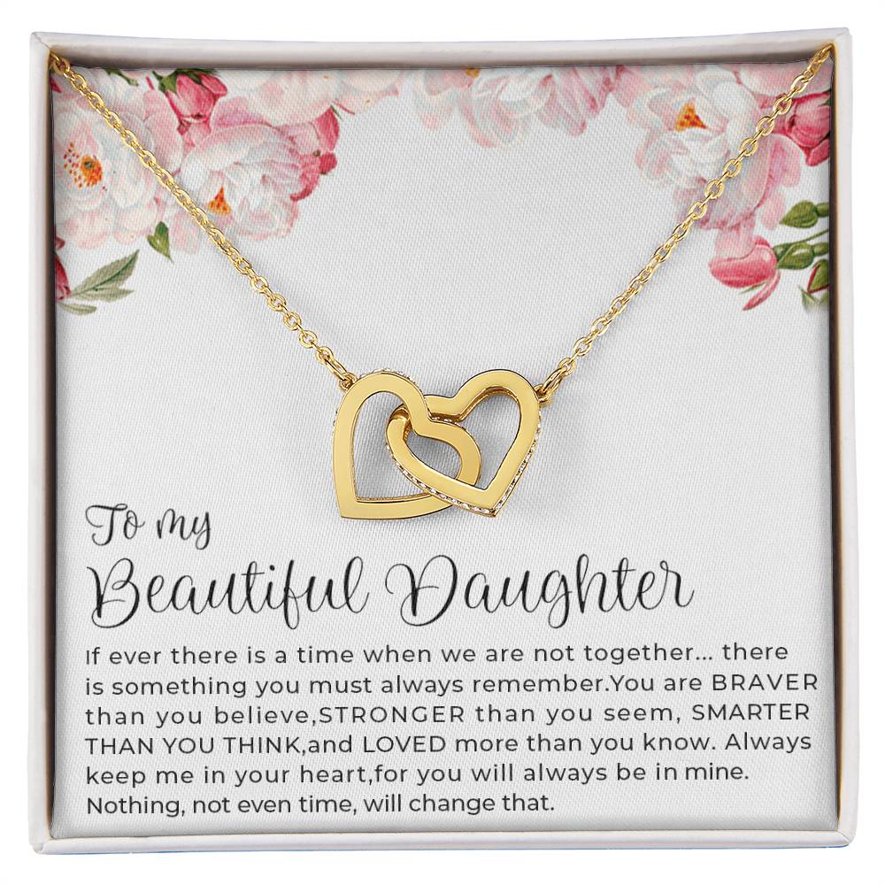 Best Gift For Daughter Interlocking Hearts Necklace With On Demand Message Card