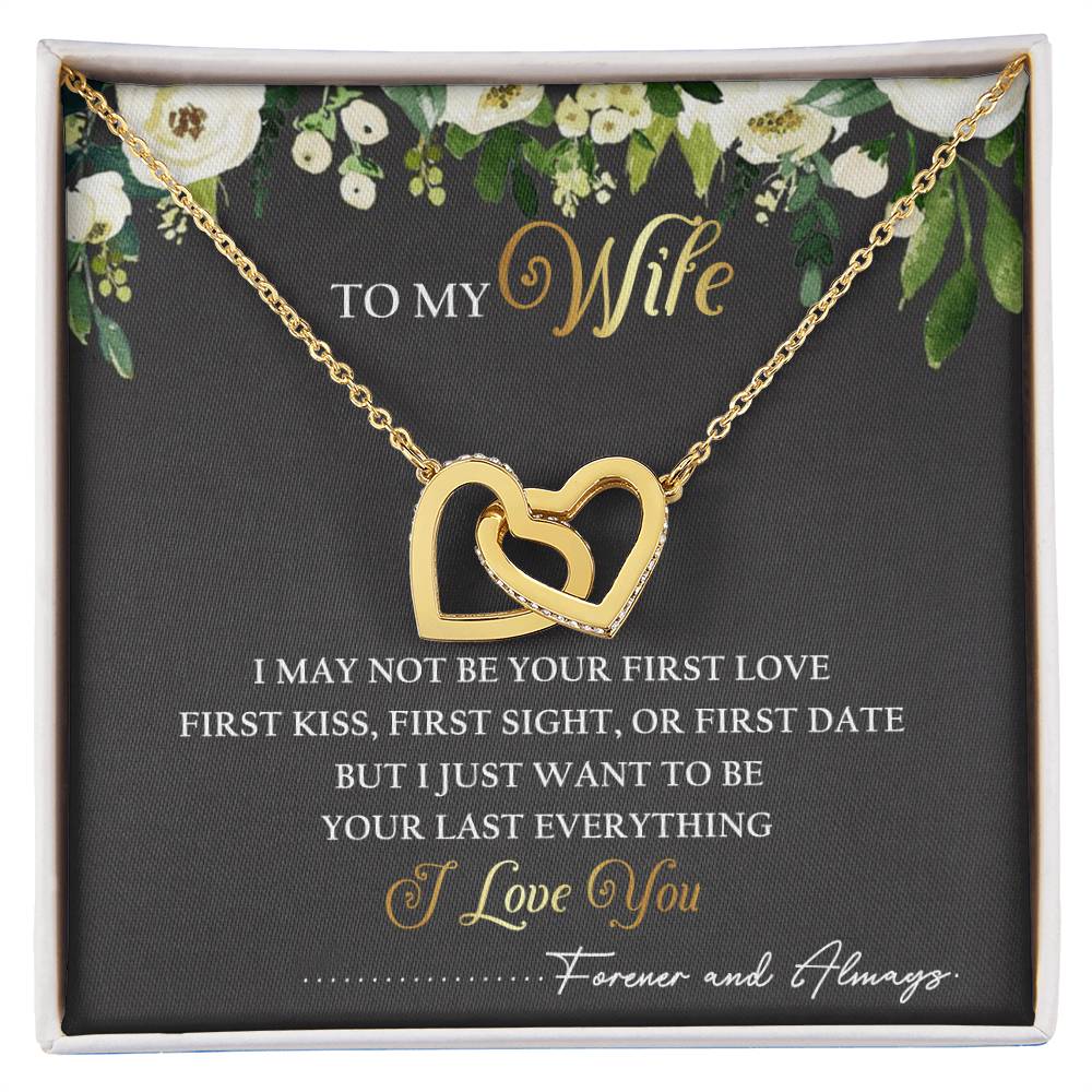 To My Wife Interlocking Hearts Necklace Message Card
