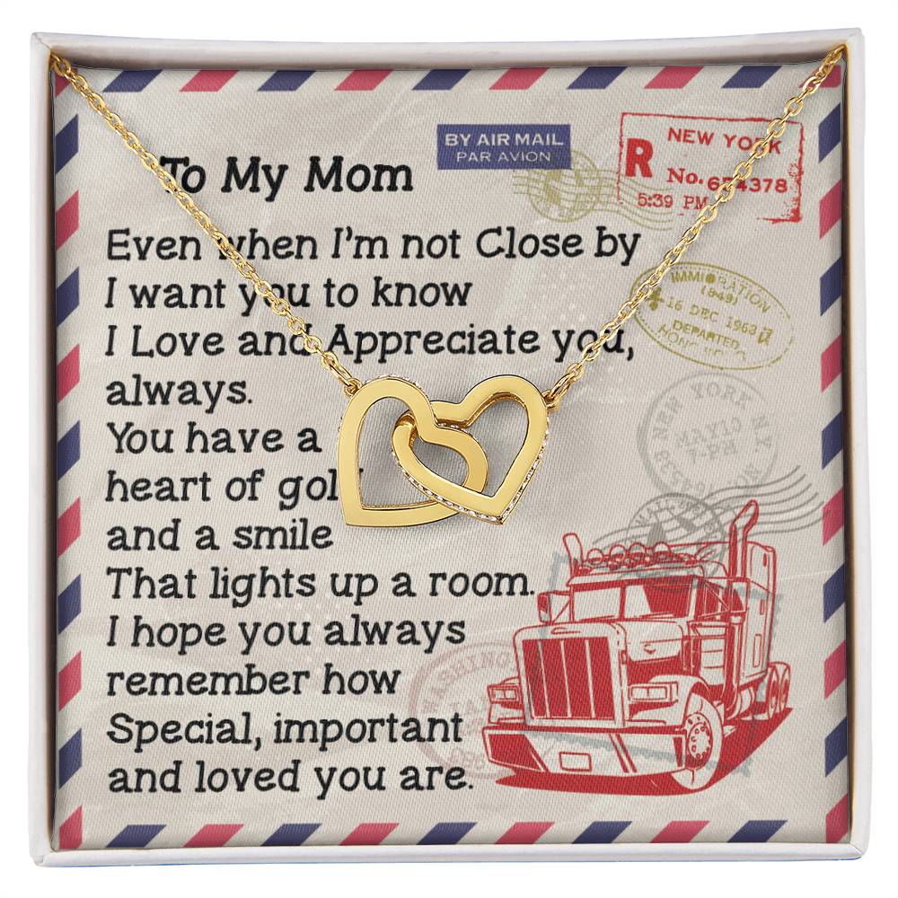 Trucker'S Mom - Interlocking Heart Necklace Interlocking Hearts Necklace