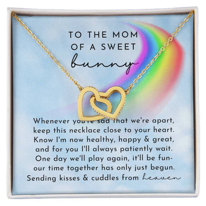 Bunny Memorial Interlocking Hearts Necklace Day Rainbow Remembrance