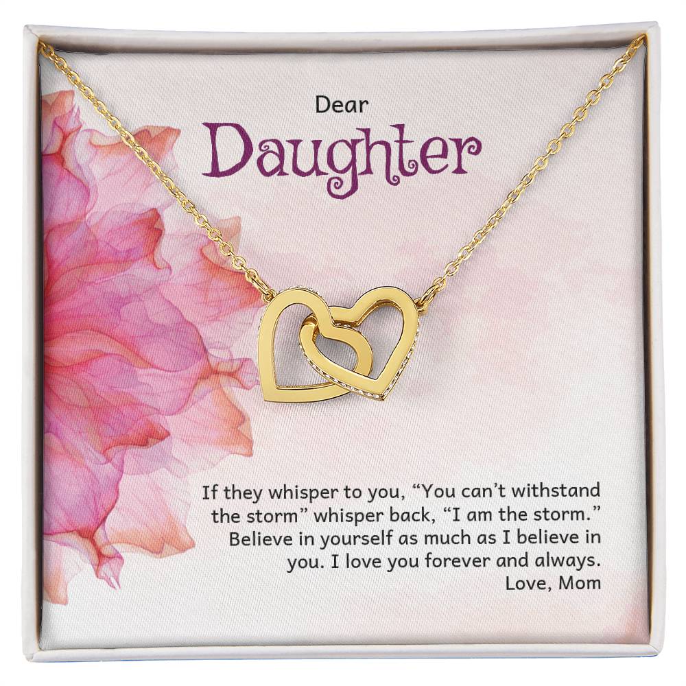 Two Hearts Interlocking Necklace For Daughter Interlocking Hearts Necklace