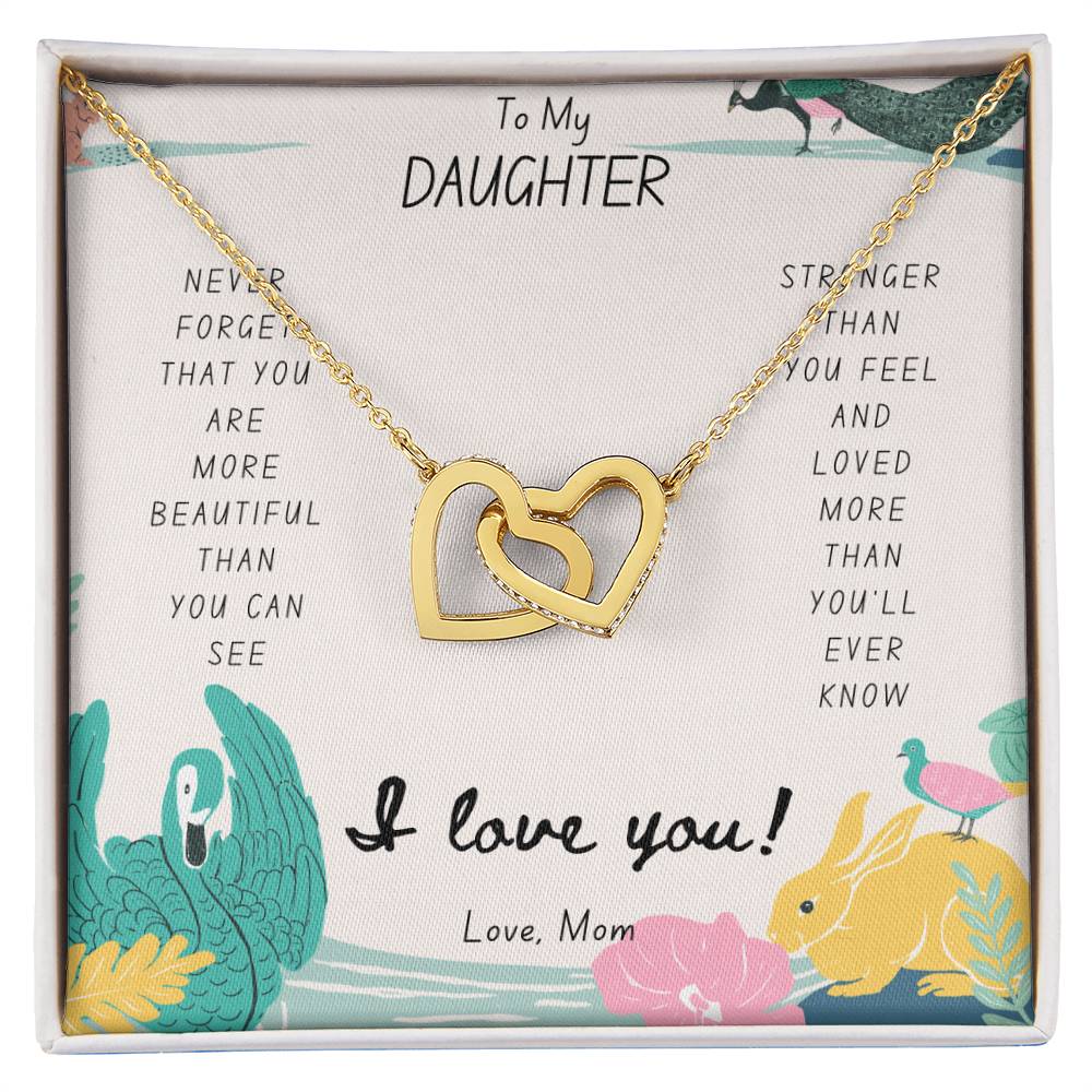 Daughter Gift To My Daughter Necklace From Mom To My Daughter Necklace From Dad Gift For Daughter From Mom Daughters Birthday Gift Interlocking Hearts Necklace