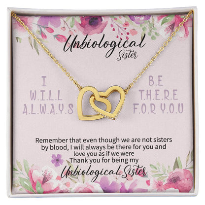 Unbiological Sister Necklace Unbiological Sister Gifts Unbiological Sister Gifts Thank You For Being My Unbiological Sister To My Unbiological Sister Gift Interlocking Hearts Necklace