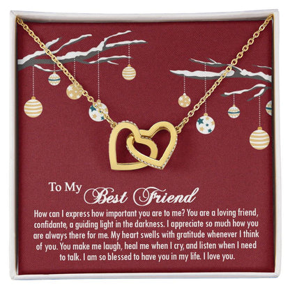 Best Friend Gift Jewelry Friend - Necklace Interlocking Hearts Necklace