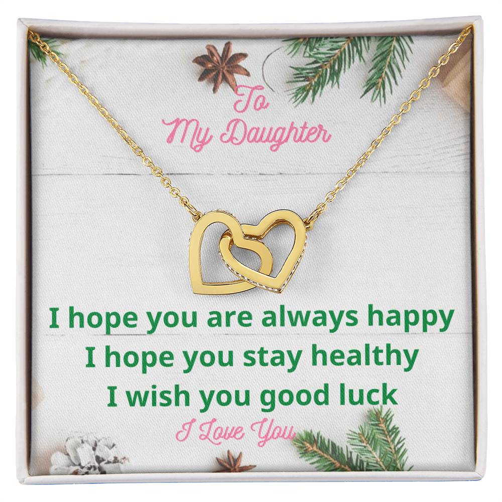 Gift For Daughter Daughter Necklace From Mom Or Dad To Daughter Daughter'S Birthday Daughter'S Graduation. Interlocking Hearts Necklace