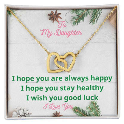 Gift For Daughter Daughter Necklace From Mom Or Dad To Daughter Daughter'S Birthday Daughter'S Graduation. Interlocking Hearts Necklace