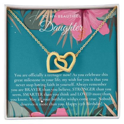Gift For 13 Year Old Girl Gifts 13Th Birthday Girl 13Th Birthday Gift Thirteenth Birthday Necklace Teen Birthday Gift Official Teenager Interlocking Hearts Necklace