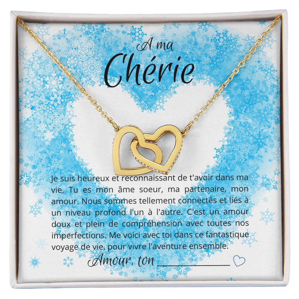 A Ma Chérie - Beautiful Winter Necklace Interlocking Hearts Necklace