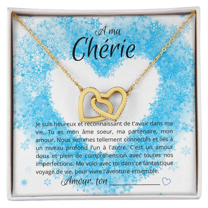 A Ma Chérie - Beautiful Winter Necklace Interlocking Hearts Necklace
