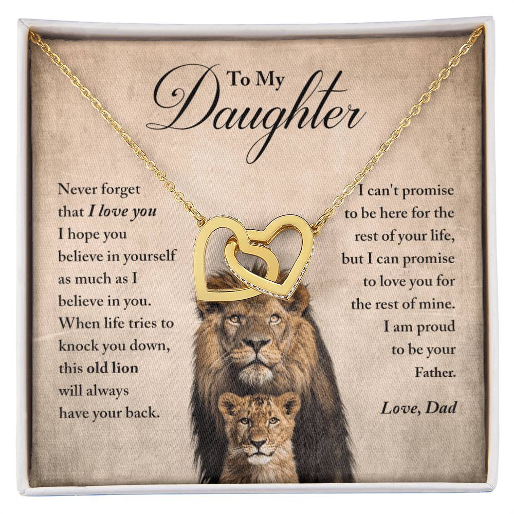 Daughter - Believe In Yourself - Necklace Interlocking Hearts Necklace