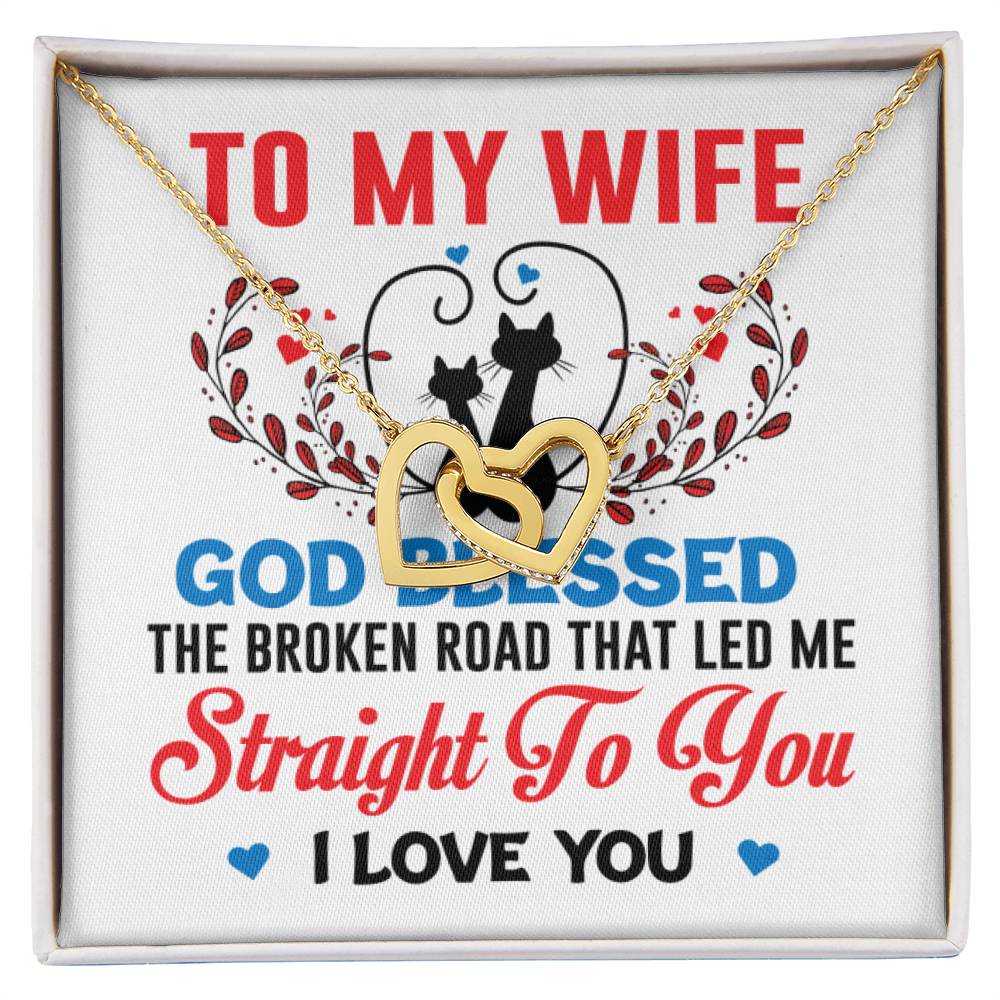 To My Wife Interlocking Hearts Necklace