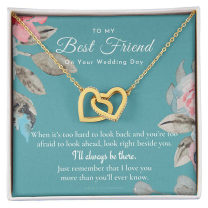 Best Friend Gift On Her Wedding Day Best Friend To Bride Necklace Best Friend Gift To Bride Bride Gift From Maid Of Honor To My Best Friend Interlocking Hearts Necklace