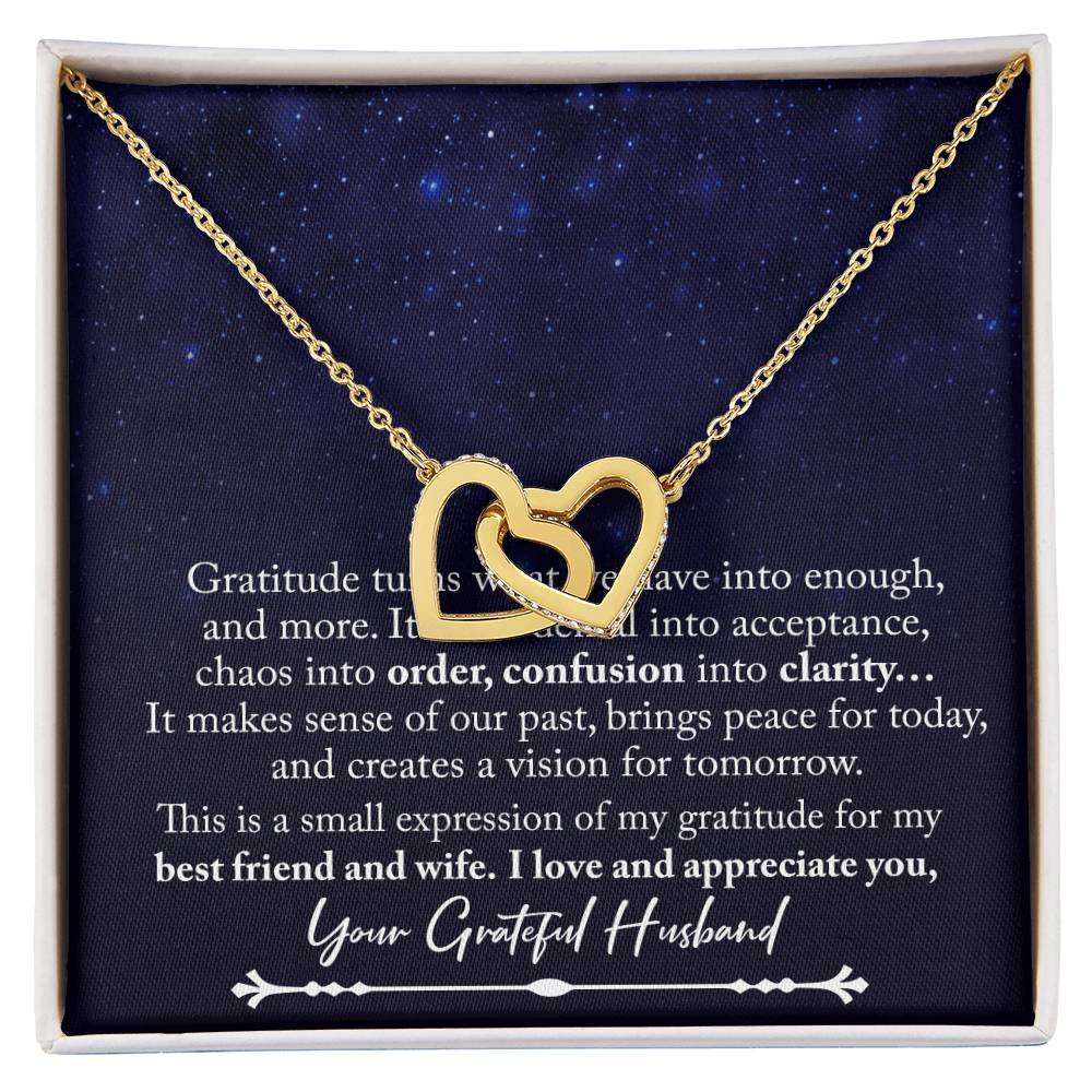To My Wife Jewelry To My Wife Necklace Wife Necklace Gift Meaningful Jewellery Wishbone Necklace Anniversary Jewellery For Wife Interlocking Hearts Necklace