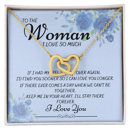 To The Woman I Love So Much-Interlocking Heart Necklace Interlocking Hearts Necklace