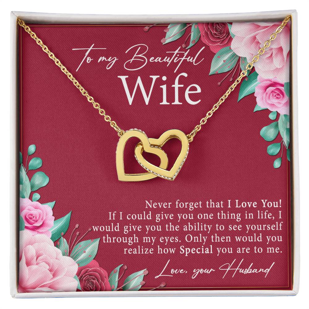 A Beautiful Gift For A Beautiful Wife Interlocking Hearts Necklace