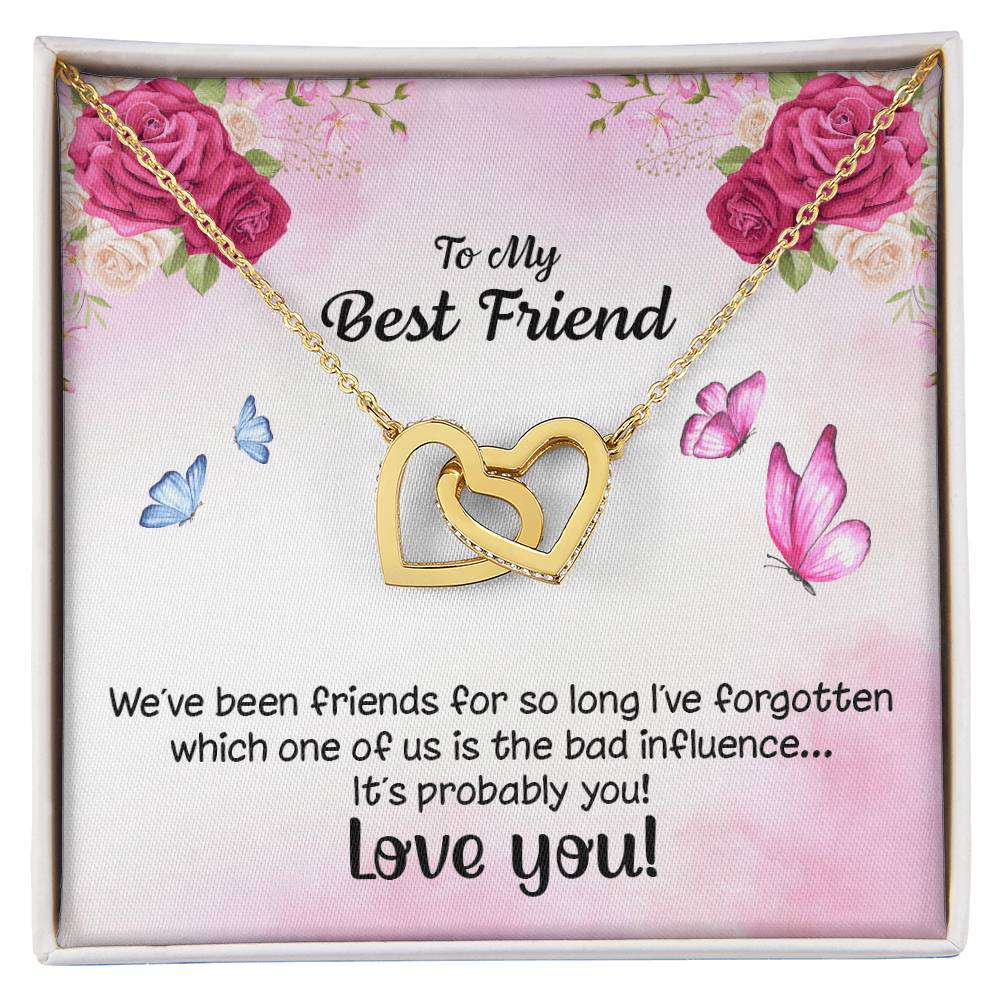 We Are Friends For So Long Heart Necklace Interlocking Hearts Necklace