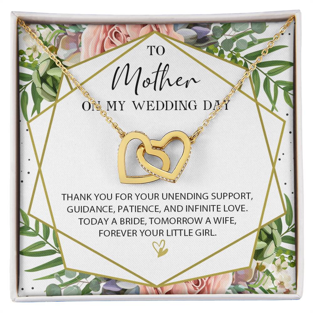 Gift For Mom On Wedding Day Necklace Mother Wedding Gift Necklace Mom Wedding Interlocking Hearts Necklace Thank You Momther Wedding Gift