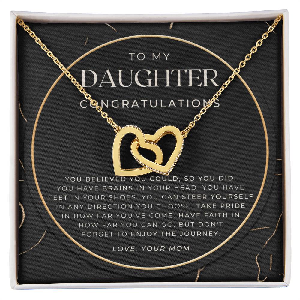 Daughter Graduation Gift Necklace For Her College Graduation Gift For Her High School Senior Graduation Class Of Interlocking Hearts Necklace