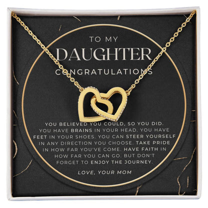 Daughter Graduation Gift Necklace For Her College Graduation Gift For Her High School Senior Graduation Class Of Interlocking Hearts Necklace