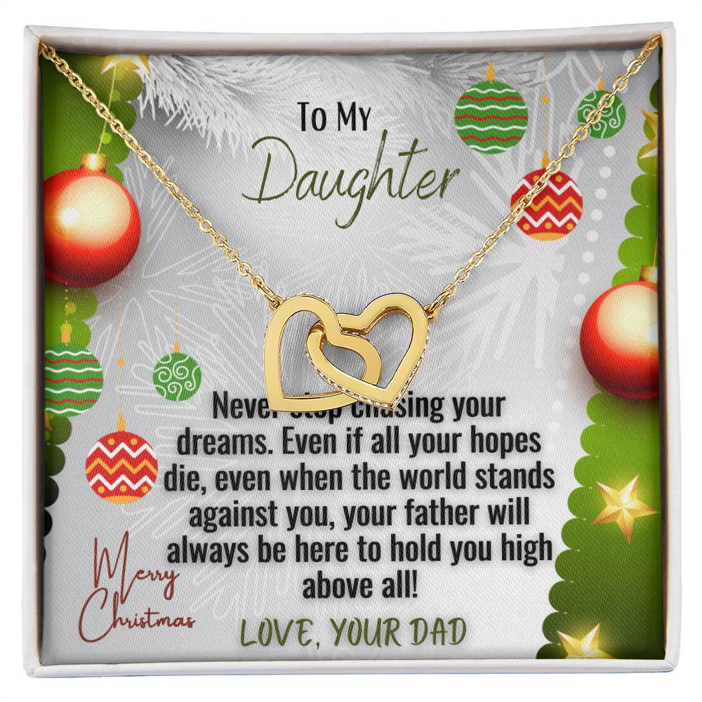 Christmas Necklace From Dad To Daughter Interlocking Hearts Necklace