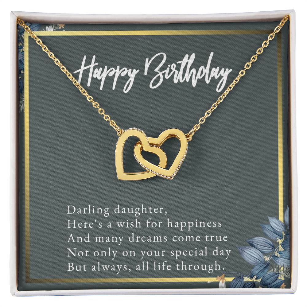 Daughter Necklace Daughter Birthday Gift Graduation Present From Mom Interlocking Hearts Necklace
