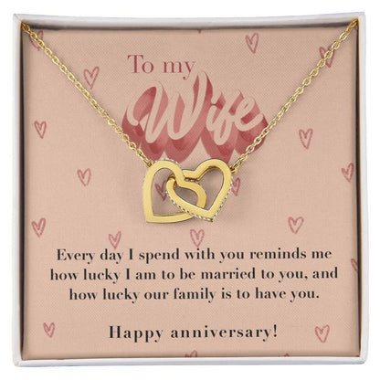 Anniversary Gift For Wife Interlocking Hearts Necklace
