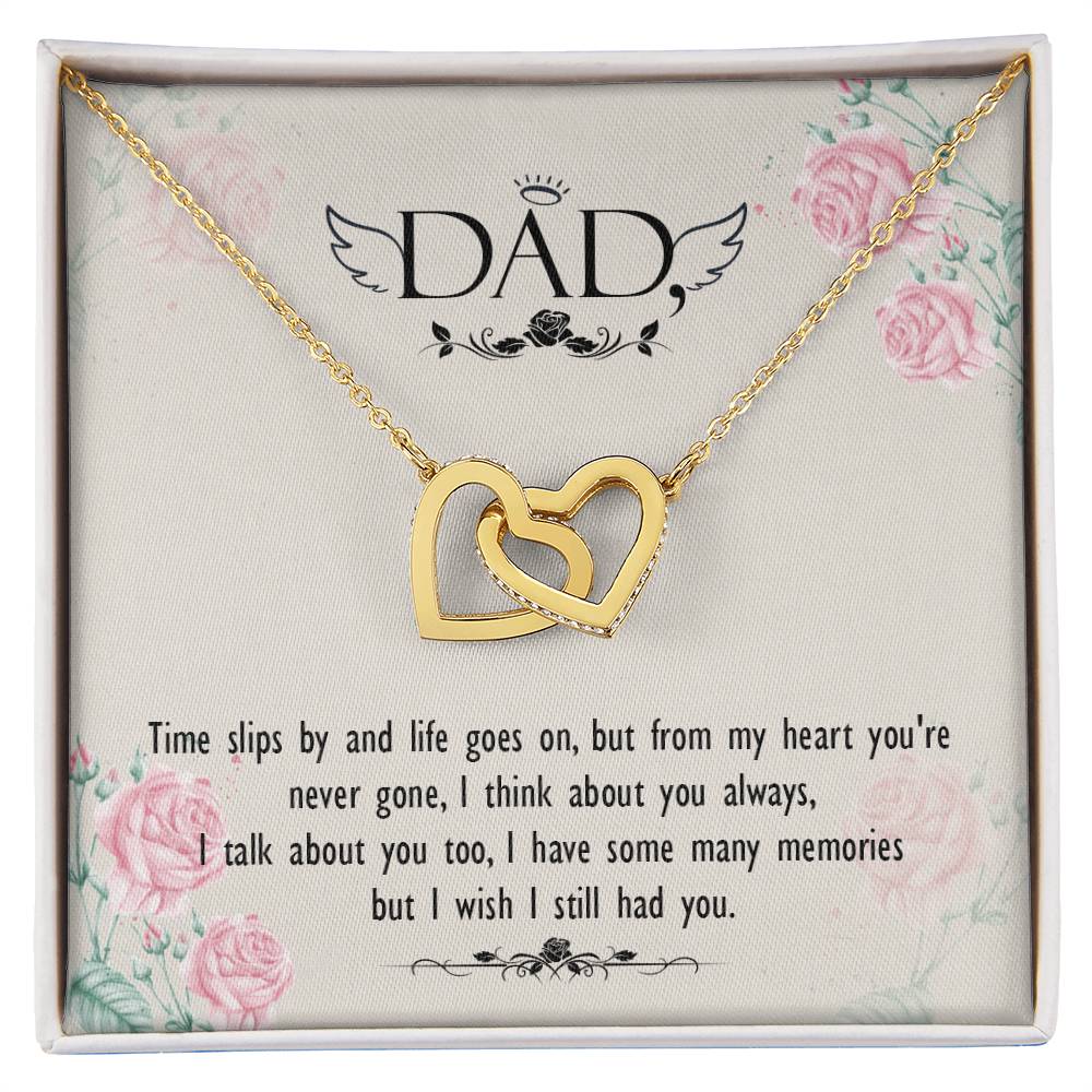 Dad - From My Heart You Are Never Gone - Necklace Interlocking Hearts Necklace