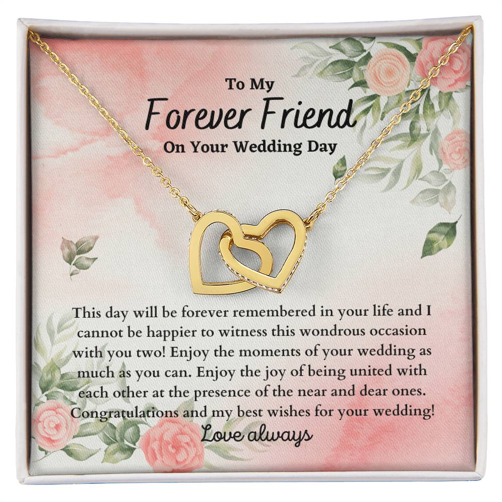 Wedding Gift - To My Best Friend Interlocking Hearts Necklace