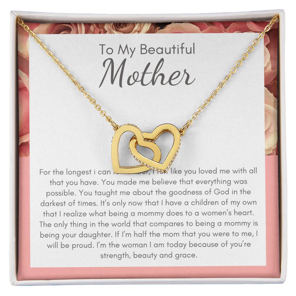A Beautiful Gift For My Beatiful Mother Interlocking Hearts Necklace