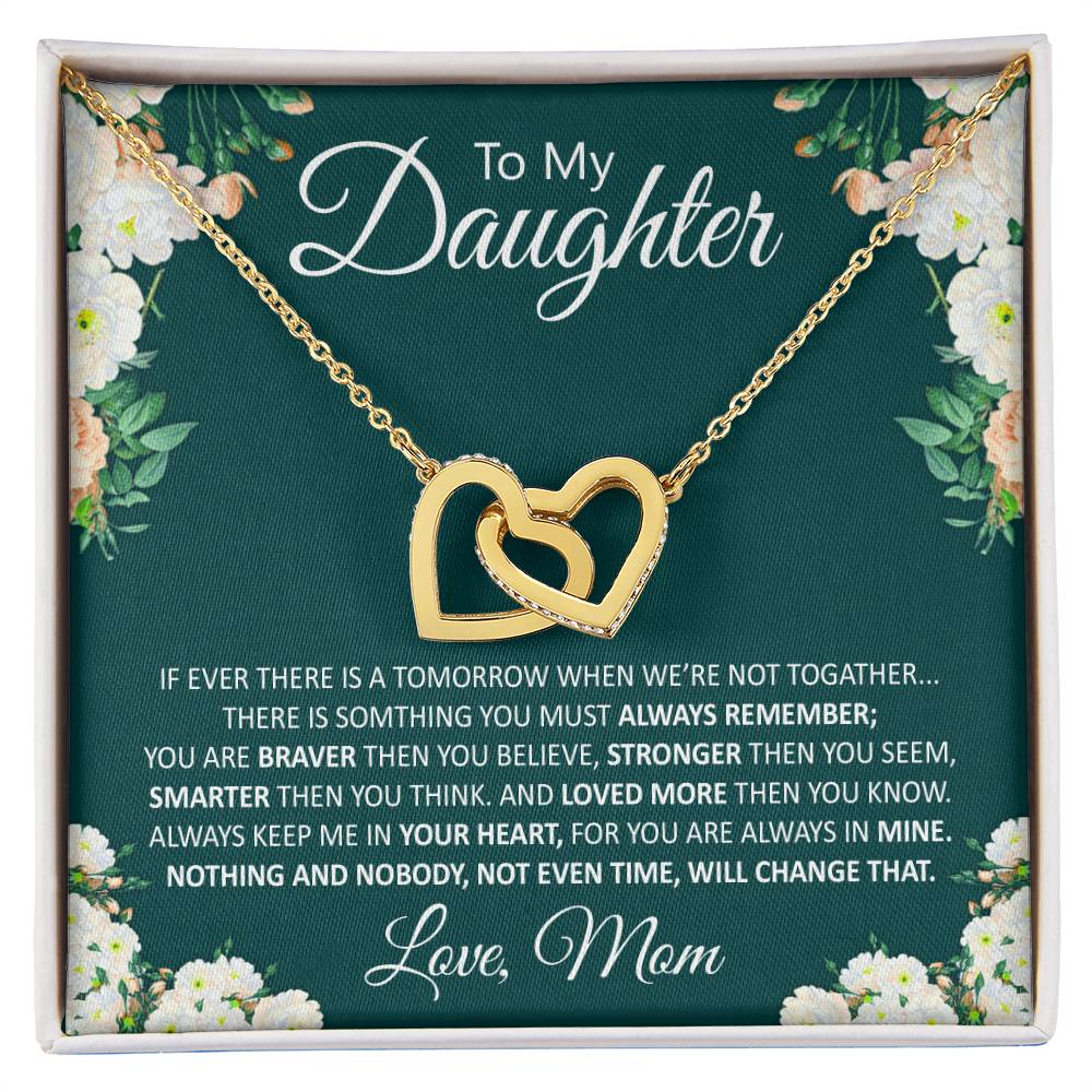 Gift For Daughter From Mom Interlocking Hearts Necklace