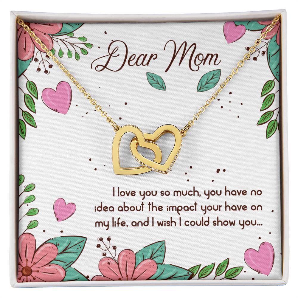 Beautiful Gift To To My Wonderful Mom - We Are Two Heart Together Interlocking Hearts Necklace