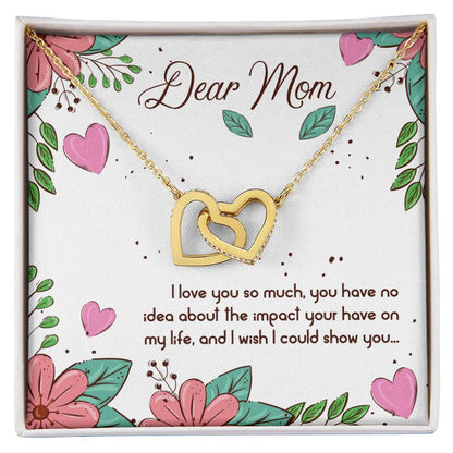Beautiful Gift To To My Wonderful Mom - We Are Two Heart Together Interlocking Hearts Necklace