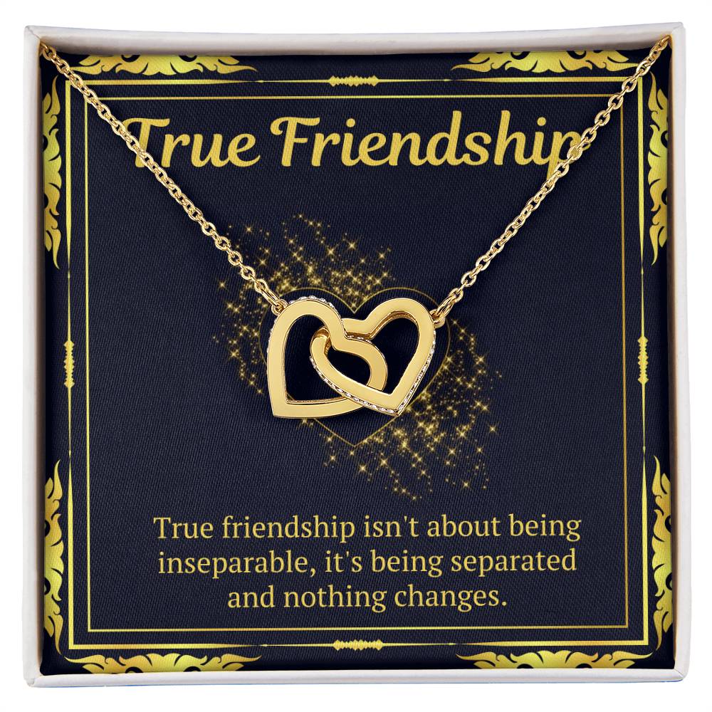 True Friendship Necklace Interlocking Hearts Necklace