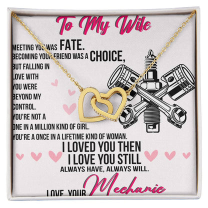 To My Wife Interlocking Hearts Necklace Message Card