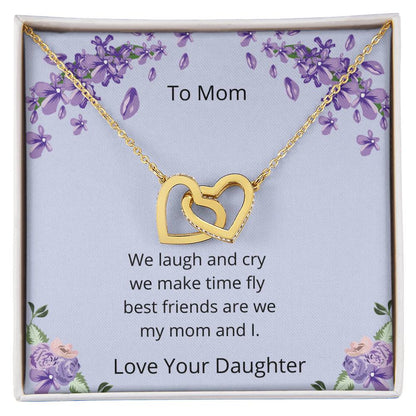 We Laugh And Cry Two Hearts Necklace Interlocking Hearts Necklace