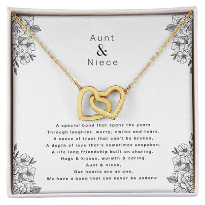 Aunt & Niece - An Unbreakable Bond Interlocking Hearts Necklace