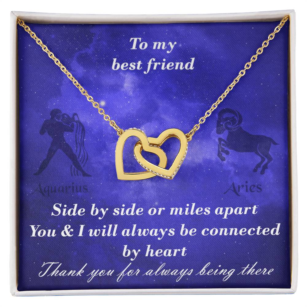 Aquarius To Aries Best Friend Interlocked Hearts Necklace Interlocking Hearts Necklace