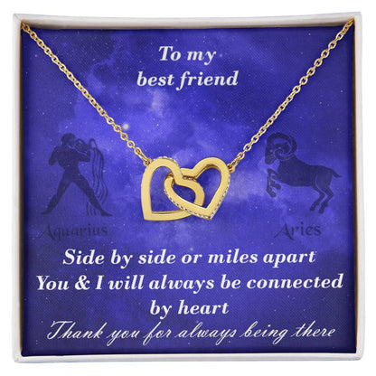Aquarius To Aries Best Friend Interlocked Hearts Necklace Interlocking Hearts Necklace